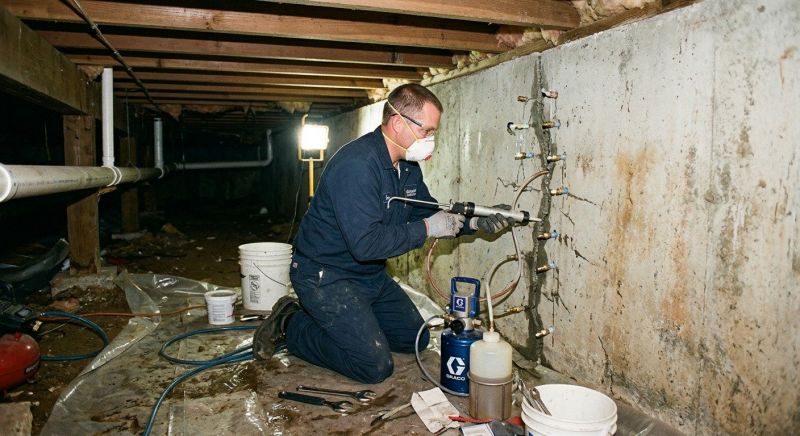 Basement Crack Repair in Greenville, SC