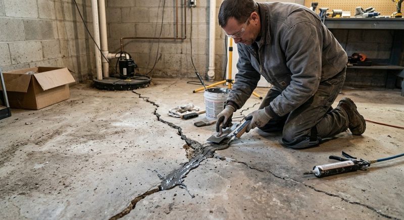 Cracked Basement Floor Repair in Greenville, SC